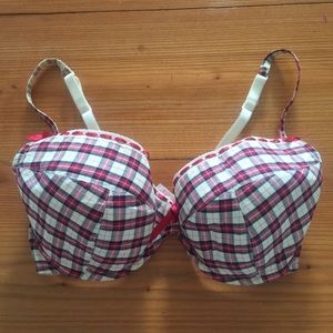 Plaid bra. Soft fabric